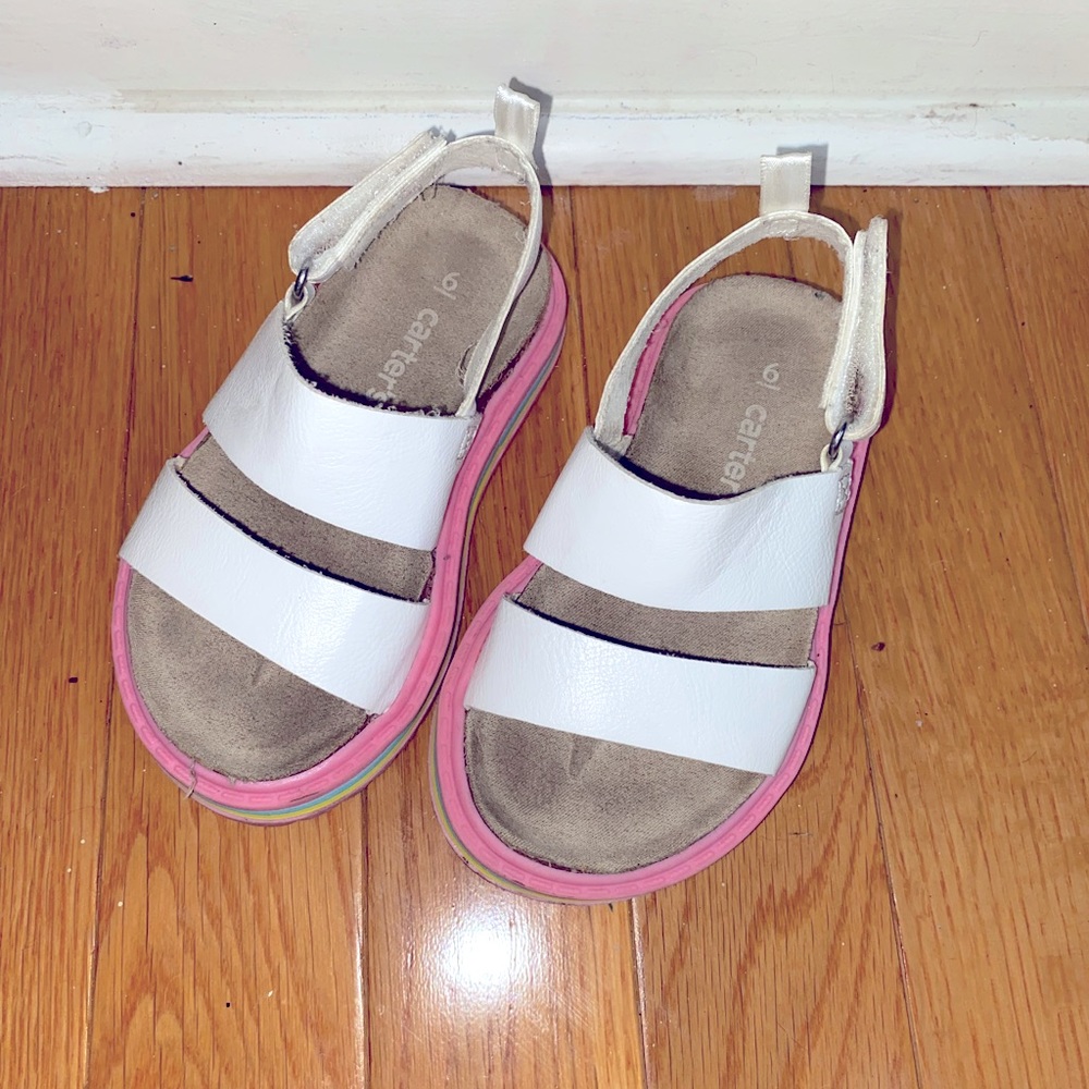 Carters Toddler Girls Sandals Size 6 & 7 White, Pink, Straps, Light Up, Unicorns - Picture 7 of 7